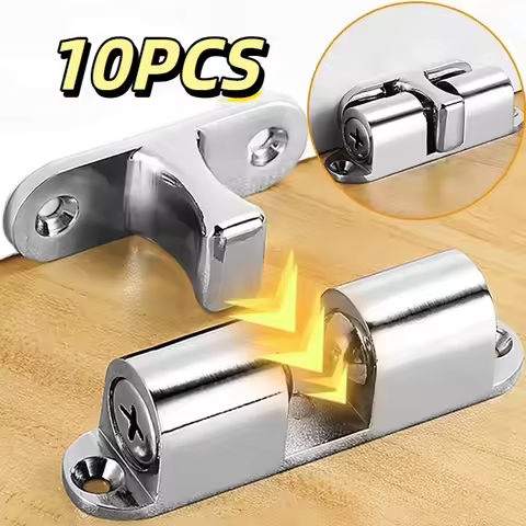 1/10PCS Furniture Door Ball Latch Brass Double Roller Spring Ball Catch Latches Cabinet Closet Door