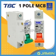 [SIRIM] TBC 1 POLE MCB ( Miniature Circuit Breaker) 6,10,16,20,32,40,50,63 AMP Electric Home Din Rai