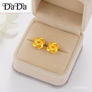 ☋◘♚Saudi Gold 18K Pawnable Legit Gold Earrings Original Trendy Simple Female Small Earrings Four-Lea