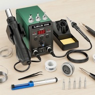 ILIBILIB 700W 2-in-1 Solder Iron & Hot Air Station, Adjustable 100-500°C, LED Display, °C/°F, Sleep