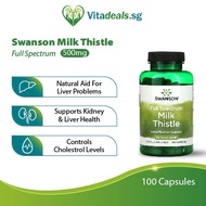 Swanson Milk Thistle Full Spectrum 500mg (D05) 100 Capsules Health Supplement To Boost Antioxidant Activity Supports Liver Health Promotes Good Cholesterol - Vitadeals