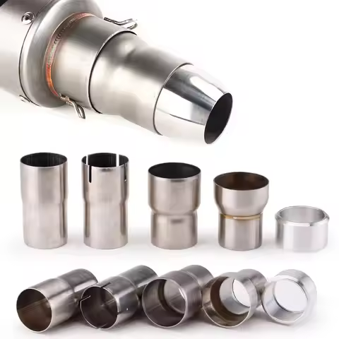 Universal Motorcycle Exhaust Adapter Escape 62mm 60mm to 51mm Pipe Connection Reducer Muffler Stainl