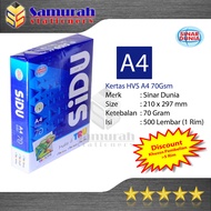 Kertas HVS Sinar Dunia A4 75 Gsm / HVS Sidu A4 75 Gram / Kertas Print Kantor HVS Putih Sidu 75gsm