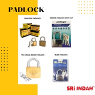 [READY STOCK] SANLOCK PADLOCK / ARMOR PADLOCK / BLISS PADLOCK / TRI-CIRCLE -- 20mm, 25mm, 32mm, 40mm