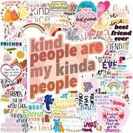 100PCS Colorful Friendship Stickers, Heartwarming Quotes, and Whimsical Designs for Expressing True 