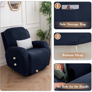 {SG} 1 Seater Recliner Cover 4 Piece Set Stretch Chair Cover with Pocket