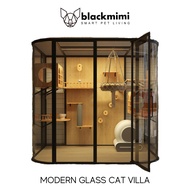 BlackMimi MIAOZAN Premium Glass Cat Villa Elegance Cat House DIY Cat Tower Villa Hot Bending Glass C