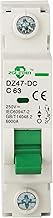 ZGLEDUN DC Miniature Circuit Breaker, 1 pole 63 Amp, 24VDC-250VDC, 6kA Din Rail Mount Breaker with T