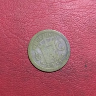 uang kuno koin asing silver 1/10 gulden Belanda 1914 TP 1774