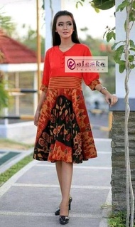 DRESS TENUN PENDEK MODERN | DRESS TENUN MODEL TERBARU | DRESS TENUN MURAH | DRESS TENUN KANTOR