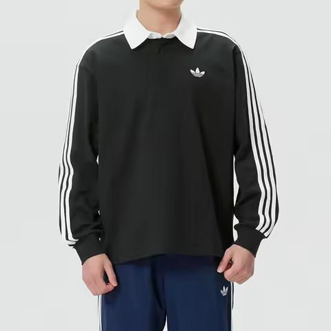 Adidas (Adidas) Trefoil T-Shirt Men's Sportswear Fashion Polo Shirt Fitness Training Long-Sleeved Pu