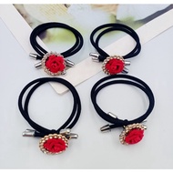 Korean Hair Accessories Korean Hair Accessories Rose Flower Bow Rhinestone Square Hair Ring Hair Rop