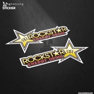 Ready Stock Rockstar Gold Special Edition Sports Helmet Sticker Motorcycle Decoration Waterproof Reflective Decal