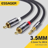 Essager RCA Audio Cable Jack 3.5 to 2 RCA Cable 3.5mm Jack to 2RCA Male Splitter Aux Cable for TV PC Amplifiers DVD Speaker Wire