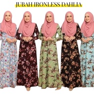 🌟JUBAH MUSLIMAH IRONLESS TANPA GOSOK (DAHLIA)