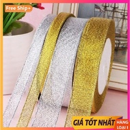 Beautiful 2cm, 3cm, 4cm brocade chiffon ribbon (22m roll) used to wrap gifts, decorate Christmas and