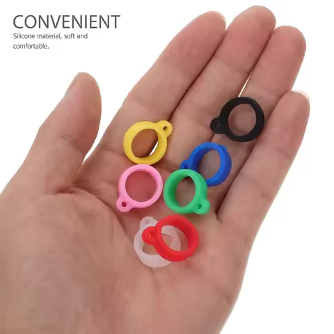 50Pcs Silicone Anti- Adjustable Necklace Lanyard Keychain Pen Holder Security Kit Ring Tightener Mak