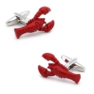 Lobster Cuff Links For Men Sea Food Design Quality Brass Material Red Color Cufflinks Wholesale&reta