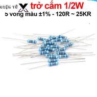 [COMBO PRICE] (100 pieces) Plug-in resistor 1/2W 5 color rings ±1% - value 120R to 25KR