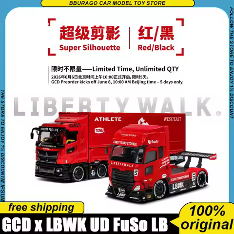 Gcd × Lbwk 1:64 Ud Mitsubishi Fuso Heavy Tractor Trailer Diecast Truck Model Lb Widebody Modified Co