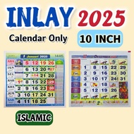 10 inch Inlay Wall Calendar With School Holidat Year 2025