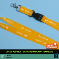 20-Set PSD Lanyard ID Badge Mockup Template | Self Edit Photoshop Lanyard ID Mockup Template (SW190)