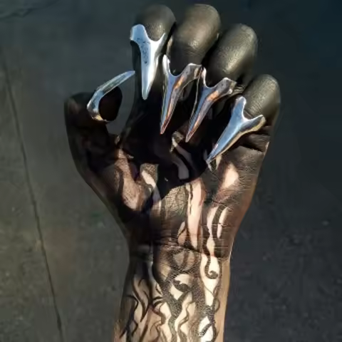 Halloween Hot Retro Punk Talon Nail Finger Claw Cool Rock Gothic Spike Rings Jewelry Party Cosplay G