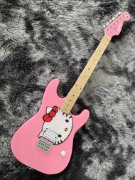 Fender เฮลโหลคิตตี้สีชมพู Squier Stratocaster กีตาร์มืออาชีพกีต้าร์ไฟฟ้า