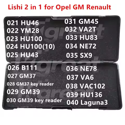 021-040 Lishi 2 in 1 2in1 HU46 YM28 HU100 HU43 B111 GM37 GM39 GM45 VA2T HU83 NE72 SX9 NE78 VA6 VAC10