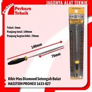 Hasston Prohex 1633-027 Half Round Diamond Gold File 140x3x70 Half