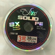 Shino SOLID PE X8 Fishing Line 100M: 12, 15, 20, 25, 38, 51, 65 & 70 LBS