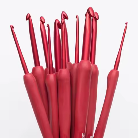 Crochet Hook Needle Silicone Handle Aluminum Crochet Needle Set Ergonomic Crochet Hooks for Arthriti