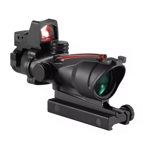 Adjustable 4x32 Red Dot 1x 4x Scope Red Dot Tactical Scope 20mm Rail Scope for Hunting