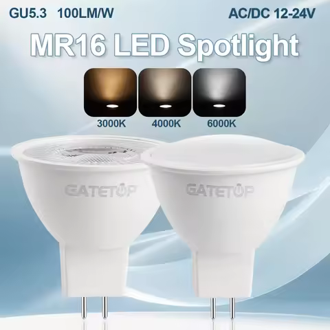 12pcs Bombillas LED Spotlight MR16 Bulb GU5.3 Base DC AC 12V 24V 6W 600lm Spot Light Replace 30W 50W