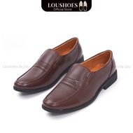 LouShoes - Brown middle-aged western shoes, leather shoes for dad, shoes for dad, hand-stitched Napp
