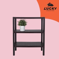 LUCKY HOME Wood Grain Plastic Shelf 3 Layers Width 60 cm Height 73 AE-30603