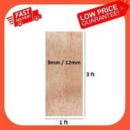 [1ft x 3ft] Papan Plywood / Solid Plywood 9mm 12mm