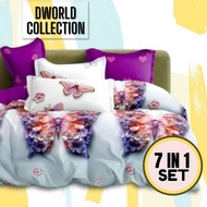 Cadar 7D siap comforter 7in1 set bedsheet with comforter 1200 tc floral