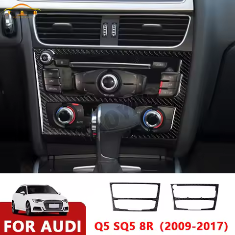 Carbon Fiber For Audi A4 B8 A5 2009-2016 Q5 8R Central Control CD Panel Decoration Trim Stickers Cov