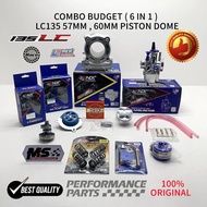 COMBO BUDGET LC135 57MM,60MM (6 IN 1) PISTON DOME SET (KOMBO MOTOR LC135)