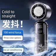 fan portable mini fan goojodoq New S17 Handheld Fan Mini USB Fan Quiet High Wind Digital Display Sma