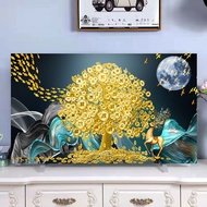 In stock  same day delivery  tv cover 55 inch home decoration Scandinavian luxury simple velvet dust cover 32 inch  42 inch LCD monitor set 43 inch 50 inch 65 inch dust resistant abrasion resistant desktop hanging flat curved universal TV dust cover