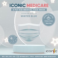 Iconic Kid 3 Ply Medical Face Mask - Winter Blue (50pcs)