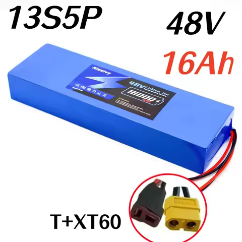 48V Rechargeable Battery 16000mAh 18650 13S5P Lithium-ion Battery Pack with Built-in Intelligent BMS