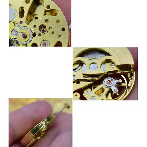 Professional Gold Skeleton 2004 Movement Ordinary Pendulum Adjustment Radiation Pattern Fully Automa