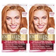 Excellence Creme Permanent Hair Color, 8RB Medium Reddish Blonde, 100 percent Gray Coverage Hair Dye