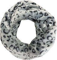 Leopard Fleece Cuddly Warm Winter Loop Scarf Fluffy Tube Scarf Round Scarf Paw