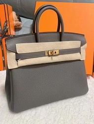 香港現貨Hermes Birkin 25cm😍0L 積雨雲灰 Togo皮 金扣內縫 Stamp u