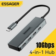 Essager 10Gbps 4 in 1 USBA Type C Hubs USB 3.2 Gen2 10Gbps High Speed Concentrator Adapter Support W