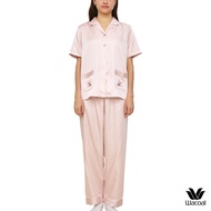 Wacoal Cafe'cation Short Sleeve Pajamas With Collagen Fiber Model WN7E76 Pink (PI)